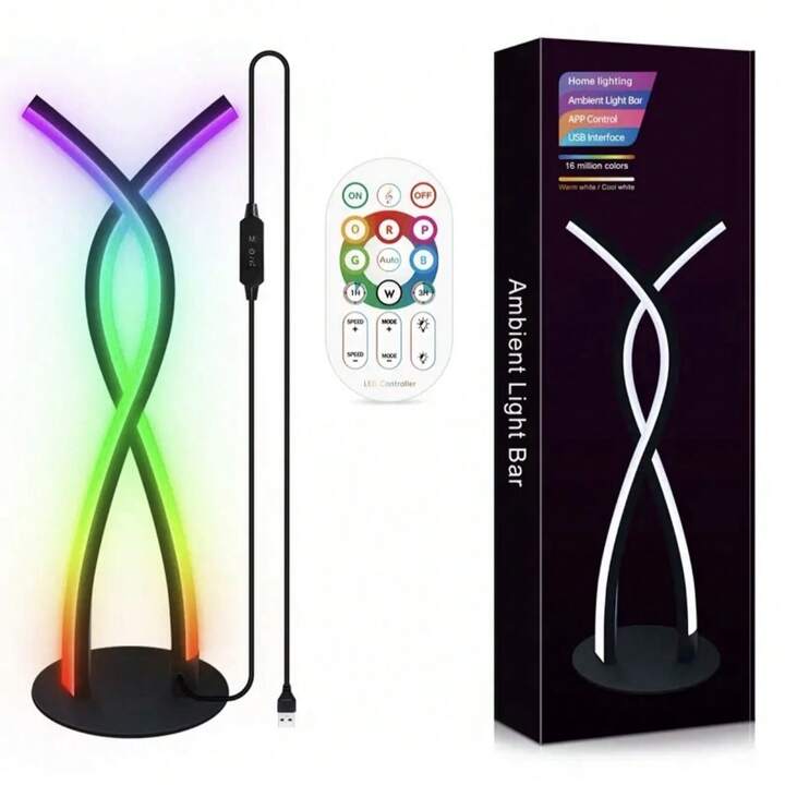 [LSA0U] LED Spiral-Shaped Artistic Table Lamp RGB Atmosphere Lamp (Used)