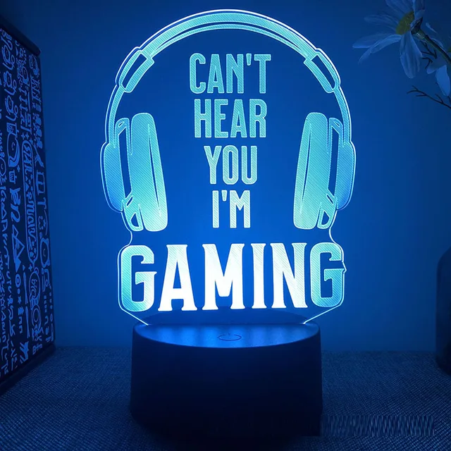 Light 3D night Can't Hear I'm Gaming 