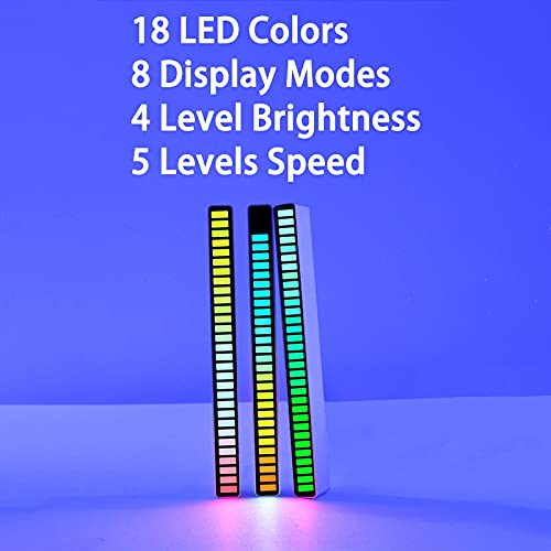 [PRL0N] Pickup Rhythm Light Music Level Indicator RGB Colorful Sound Control Voice Activated Light Music Ambient LED Lamp Bar for Desktop