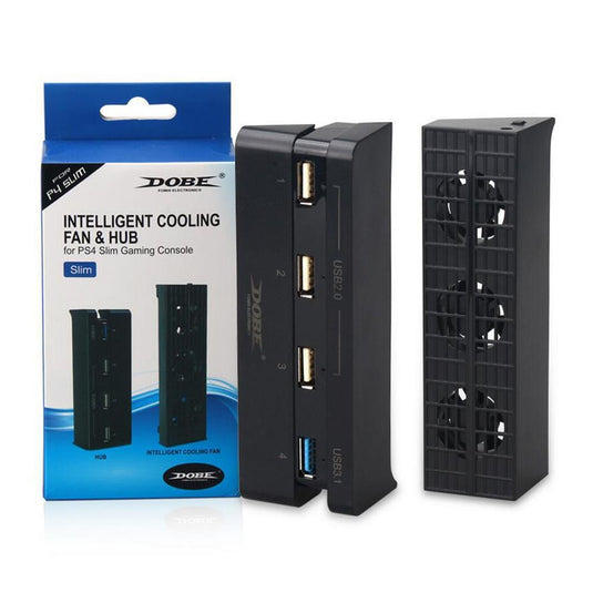 [DIC0N] Dobe intelligent cooling fan & hub for Sony PlayStation 4 PS4 Slim Console System