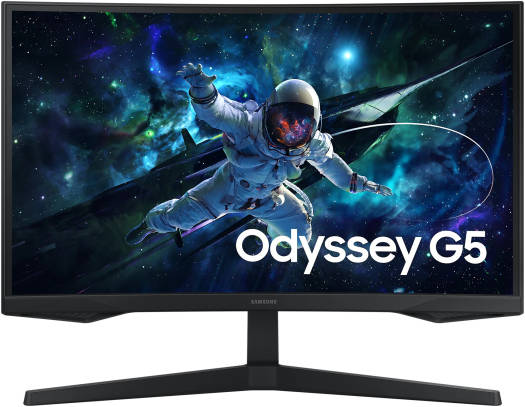 [SOG8U] Samsung Odyssey G5 G55C Curved Monitor, 27" QHD VA Display, 165Hz Refresh Rate, 1ms (MPRT) Response Time, 1000R Curvature, AMD FreeSync Technology, Black | LS27CG552EMXUE (Used)