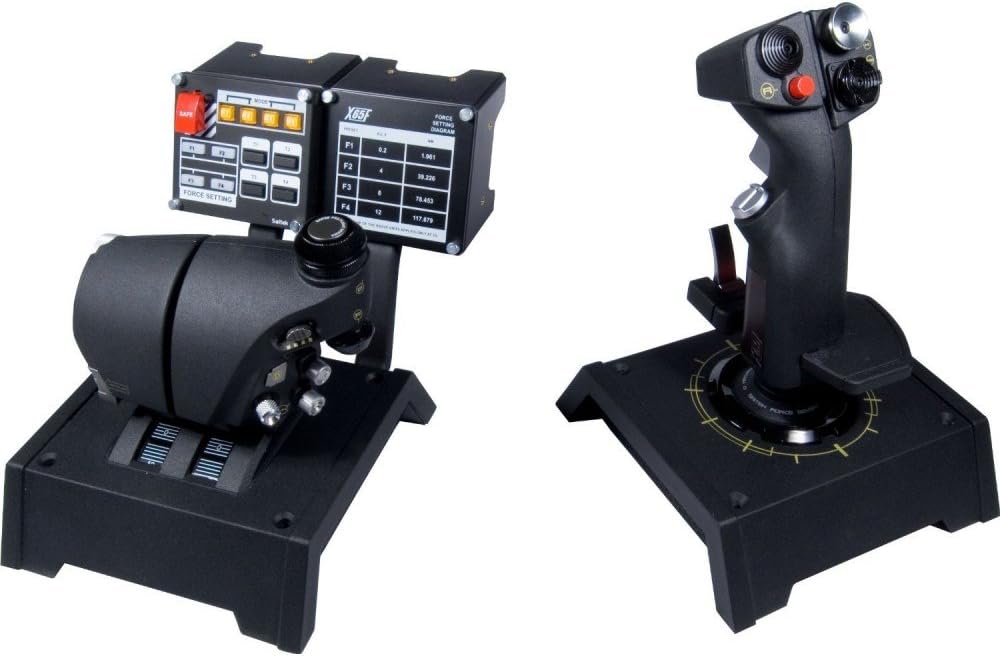Saitek X65F Pro Flight Control System Joystick Wired for PC Dual Throttle Control 7 Buttons Black 