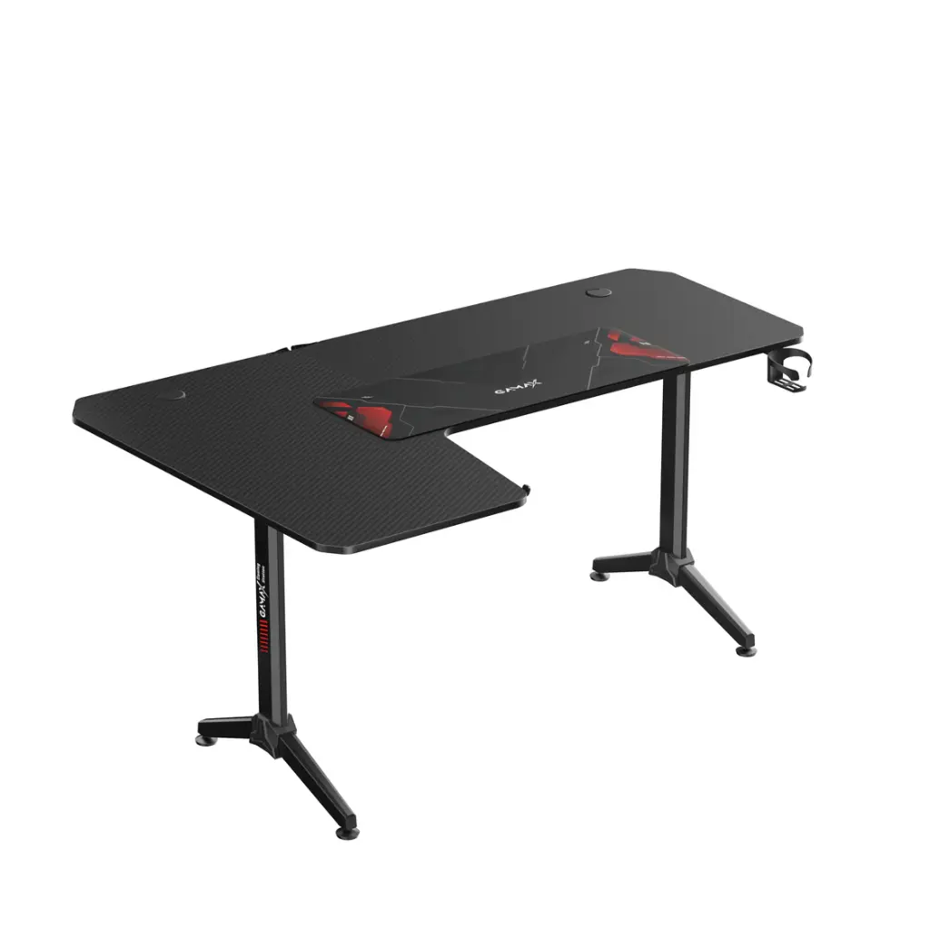 [GHG3N] Gamax HY-L Gaming Table (L-Shaped) 160*100*75cm with Mousepad - Left ( Installation not included )