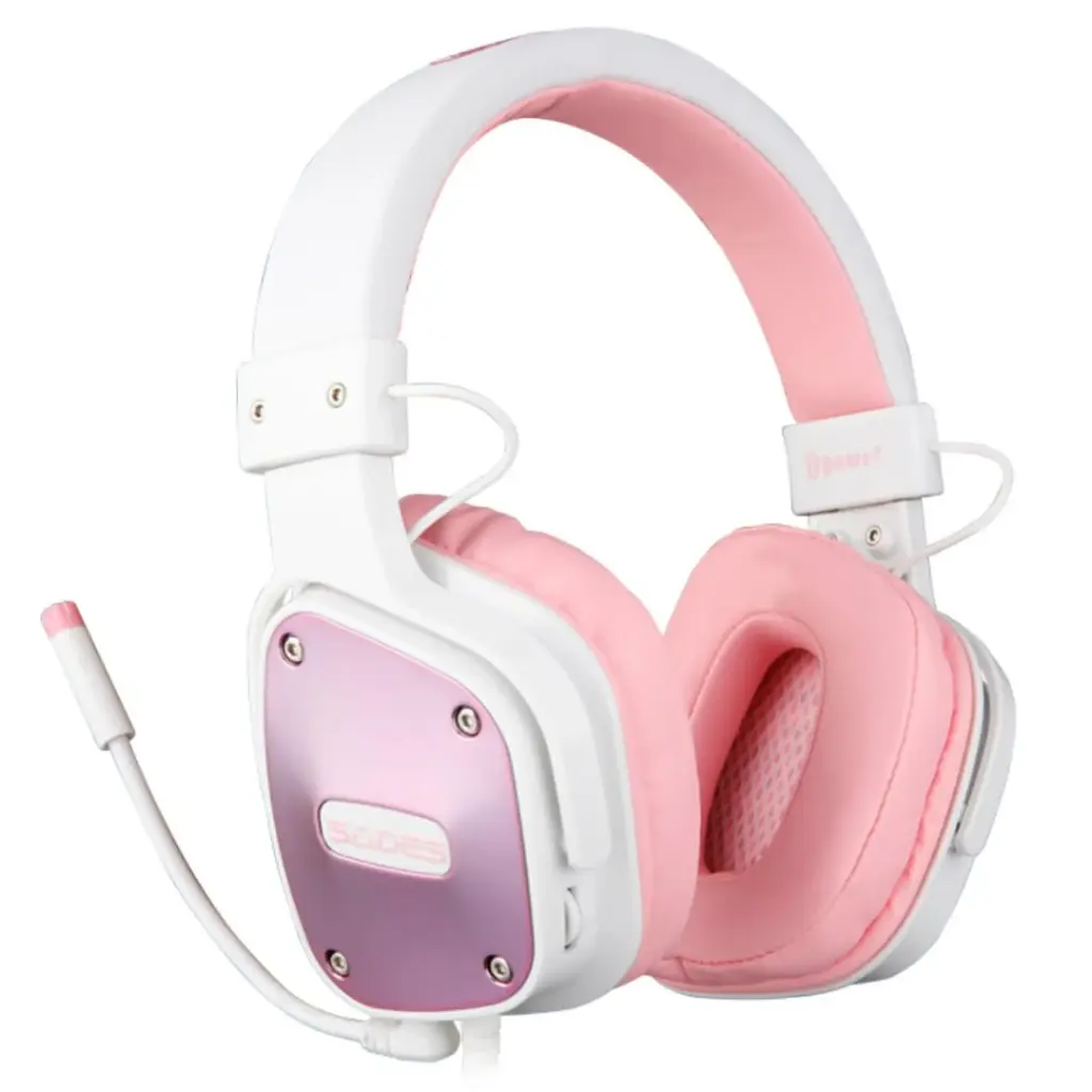 SADES Dpower Console Gaming Headset "Pink/White"
