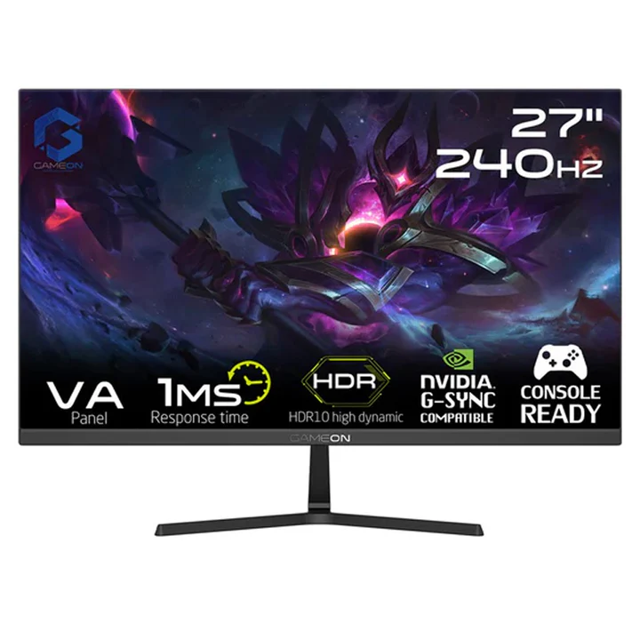 [G2G5U] GAMEON 27'' GOESP27240VA 16:9 FLAT, VA,HDMI 2.1,1920*1080, 240Hz+2DP+Audio out Gaming Monitor (مستعمل)