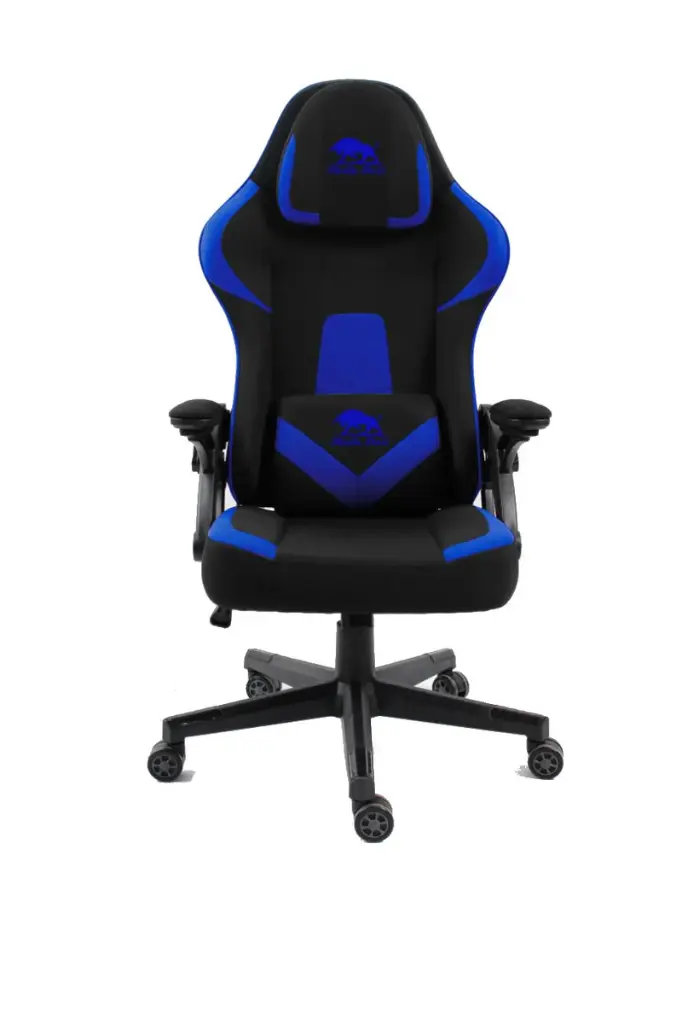 [BBG9N] BLACK BULL Gaming Chair With Headrest Up & Down Slide Adjustable and Moveable Armrest, Woven Fabric Black / BLUE