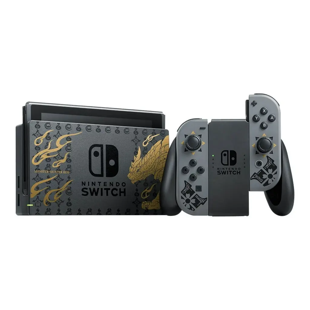 [NSWGU] Nintendo Switch with Gray Joy-Con - MONSTER HUNTER RISE Deluxe Edition - game console - Full HD - gray (مستعمل)