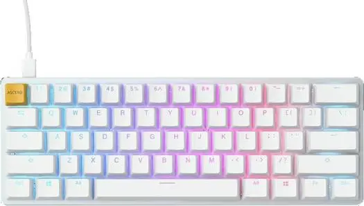Glorious PC Gaming Race GMMK RGB Compact Mechanical Keyboard White Ice Edition, ABS, White | GLO-GMMK-COM-BRN-W