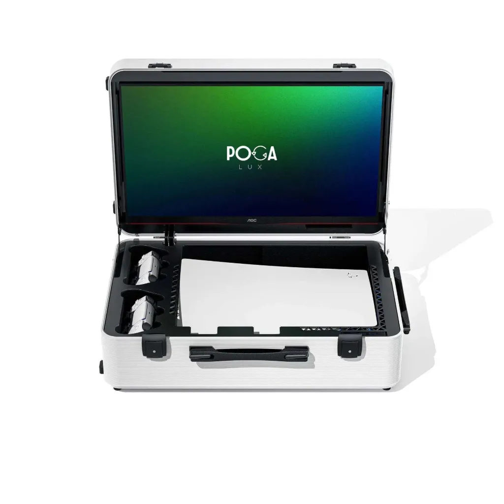 [PL20U] Poga Lux 24" Portable Monitor, For PS5, 1920x1080 Pixel, 144Hz Refresh Rate, USB 3.0 Office Hub (أبيض)