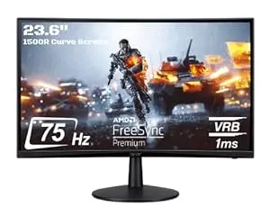 [AN20U] Acer Nitro 23.6" inch Curved Full HD Gaming Monitor  - Black (ED240Q Sbiip) (مستعمل)