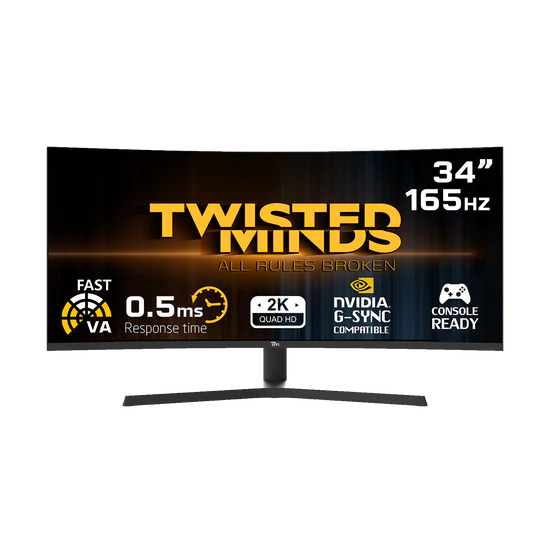 Twisted Minds 34″ 165Hz 1ms 2K VA Curved Gaming Monitor – TM34RWA 