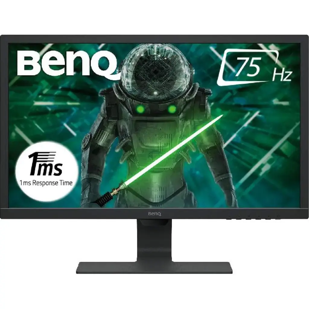 [BGG0U] BenQ GL2480 Gaming Monitor 24" FHD 1920x1080p 75Hz 1ms Fast Response Time | TN | Eye-Care Tech | Low Blue Light | Adaptive Brightness | Anti-Glare | HDMI | Tilt Screen | Headphone Jack,Black (مستعمل)
