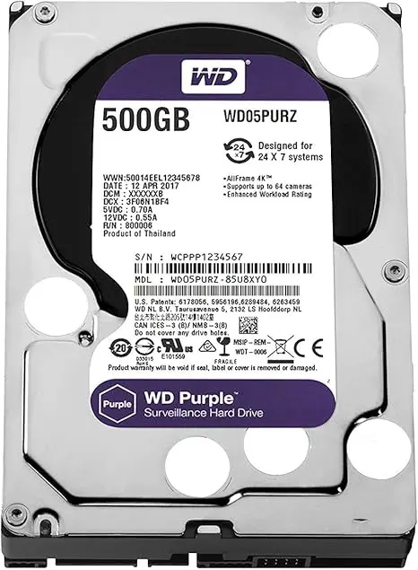 Western Digital WD Purple 500 GB Surveillance Hard Drive 