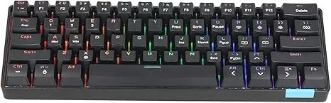 STK61 PBT Wireless Gaming Keyboard, 61 Keys LED Backlight Rechargeable Mechanical Keyboard, USB C Bluetooth Keyboard, for Win