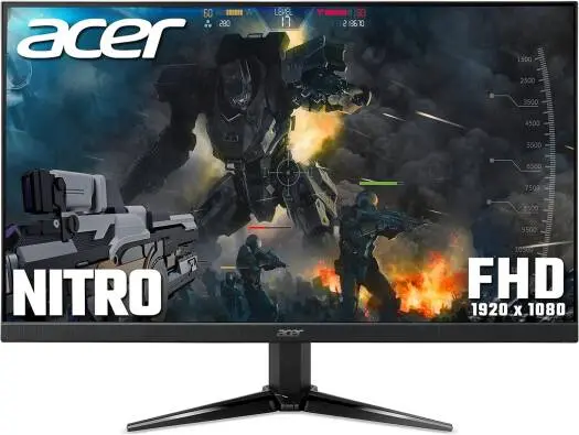 [AN2IU] Acer Nitro 23.8 Inch Gaming Monitor 75 Hz Full Hd With 1 Ms Amd Free Sync Recommended For Work & Play, Black,  (Qg241Y) (Used)