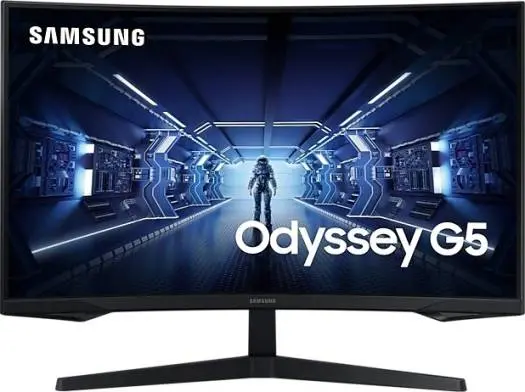 [SGO0U] Samsung G5 Odyssey 32" Monitor, 1000R Curved Screen, 144Hz, 1ms, FreeSync, WQHD (1440p), HDR10 - Black | LC32G55TQWMXUE (مستعمل)