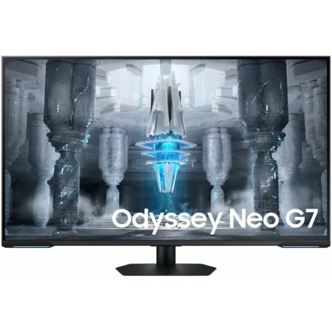 [S4O0U] SAMSUNG 43" Odyssey Neo G7 4K UHD 144Hz Smart Gaming Monitor, 1ms Response Time, HDR10+ Gaming, Wi-Fi / BT, AMD Freesync Premium Pro Technology, USB Hub 3.0, White | LS43CG700NMXUE (مستعمل)