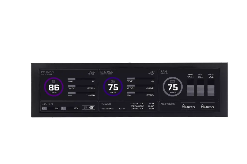Turing 8.8 inch IPS TYPEC Secondary Screen Case CPU GPU RAM Computer Monitoring - Black 