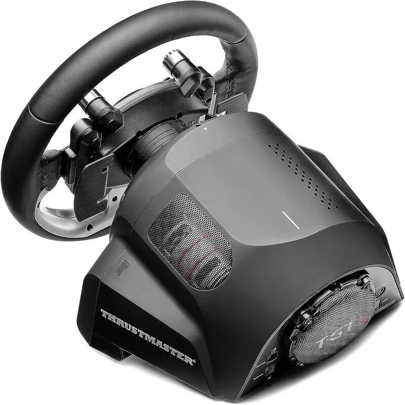 [TTIRU] Thrustmaster T-GT II, Racing Wheel with Set of 3 Pedals, PS5, PS4, PC, Real-Time Force Feedback, Brushless 40-Watt Motor, Dual-Belt System, Magnetic Technology, Interchangeable Wheel (Used)