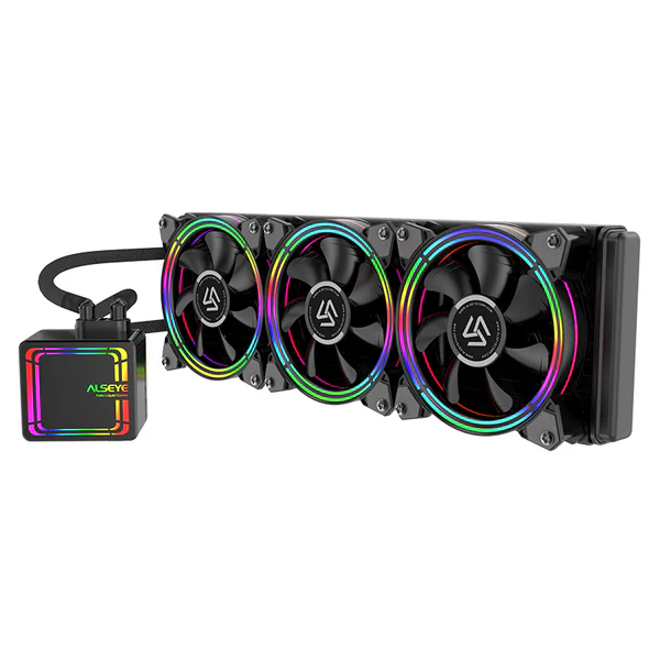 [AHH0N] Alseye Halo H360 - 360mm AiO Liquid Cooling PWM Capable Triple Fan with Premium RGB Lights for Desktop Computers