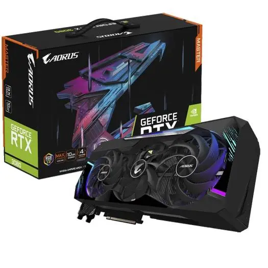[GAG1U] Gigabyte AORUS GeForce RTX™ 3080 MASTER 10G, 1‎845 MHz Core Clock, GDDR6X, 10GB, 3‎20 bit, PCI-E 4.0 x 16, ATX Graphics Card - Black I GV-N3080AORUS M-10GD