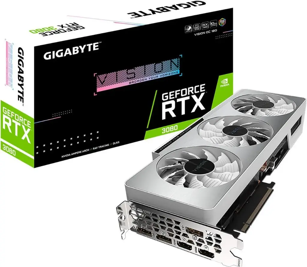 [GVO0U] GIGABYTE Vision OC GeForce RTX 3080 10GB GDDR6X PCI Express 4.0 ATX Video Card GV-N3080VISION OC-10GD (rev. 2.0) (LHR)