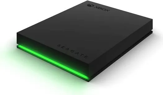 [S1E0N] Seagate Game Drive 4TB Portable External Hard Drive, For Xbox, USB 3.2 Gen 1, 2.5 Inch Form Factor, Bus Powered, Rescue Data Recovery Services, Black With Built-In Green LED Bar