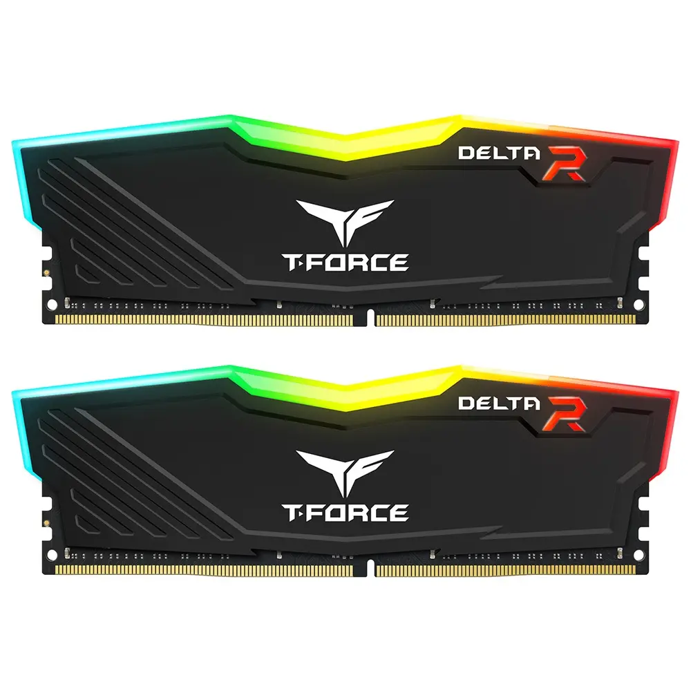 [T330N] T-Force 32GB 3600MHz DDR4 Delta RGB Desktop RAM Kit CL18, (16GB x2) Black