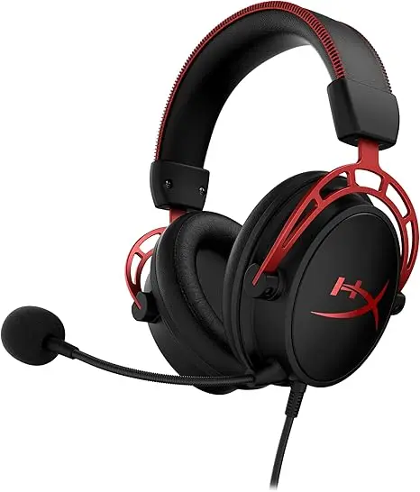 [HCA1N] HyperX Cloud Alpha - Gaming Headset, Dual Chamber Drivers, Legendary Comfort, Aluminum Frame, Detachable Microphone, Works on PC, PS4, PS5, Xbox One/ Series X|S, Nintendo Switch and Mobile – Red