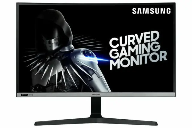 [S221U] SAMSUNG 27-Inch  240Hz Curved Gaming Monitor  – Computer Monitor, 1920 x 1080p Resolution, 4ms Response Time, G-Sync Compatible, HDMI,Black (LC27RG50FQNXZA) (Used)