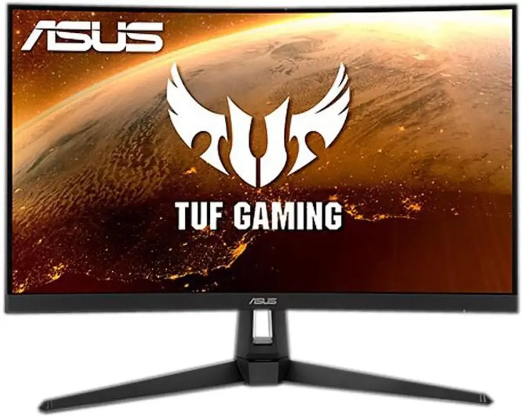 [ATG0U] ASUS TUF Gaming 27" 1440P HDR Curved Monitor (VG27WQ1B) - QHD (2560 x 1440), 165Hz (Supports 144Hz), 1ms, Extreme Low Motion Blur, Speaker, FreeSync Premium, VESA Mountable, DisplayPort, HDMI, Black  (مستعمل)