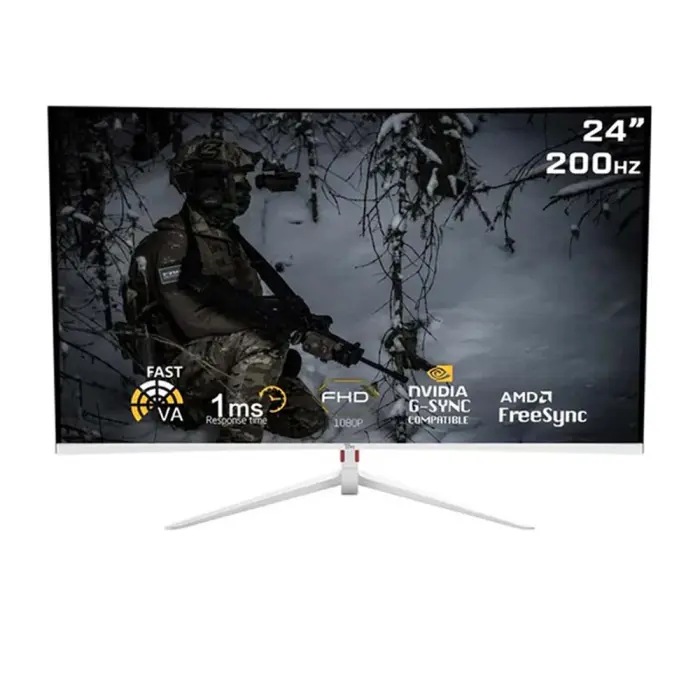 Twisted Minds 23.6" FHD VA, 200Hz, 1ms Curved Gaming Monitor - White 