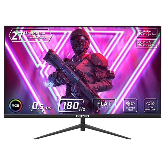 GSPRO H27-5 Gaming Monitor | 27" | 2K | 180Hz | 0.5ms | IPS