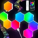 Hexagon Lights Wall RGB Panel - Smart APP RGB Hexagonal Modular Gaming Light Music with Sync Honeycomb Shape Panels Hexagon Lights for Bedroom Children Room  