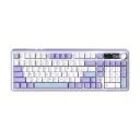  Ajazz AK980 RGB Tri-Mode 98% 97-Keys Gasket-Mounted Hot-Swappable Mechanical Keyboard with 1.14" TFT Display Screen & Knob (Purple/White /Blue) (Maillard Switch, Gift Switch V2)  
