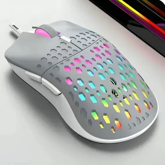 [RGR2N] RAIKU G701 RGB Wired Gaming Mouse (White)
