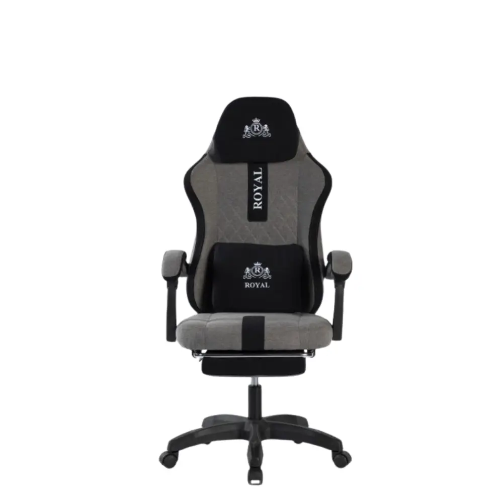 Royal Gaming Chair with Footrest – Gray/Black