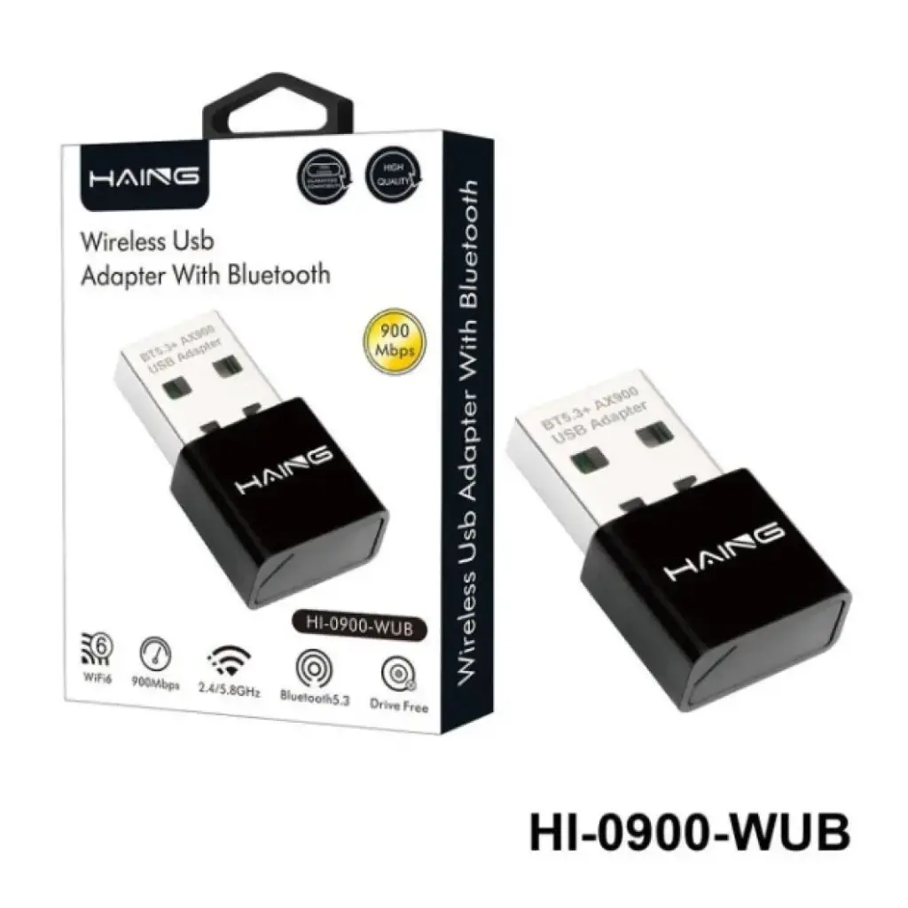 HAING HI-0900-WUB Wireless Usb Adapter With Bluetooth BT5.3+AX900 USB Adapter