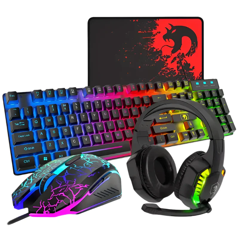 [GKL0N] GAMER KING LIGHTUP 4 IN 1 GAMING COMBO KIT
