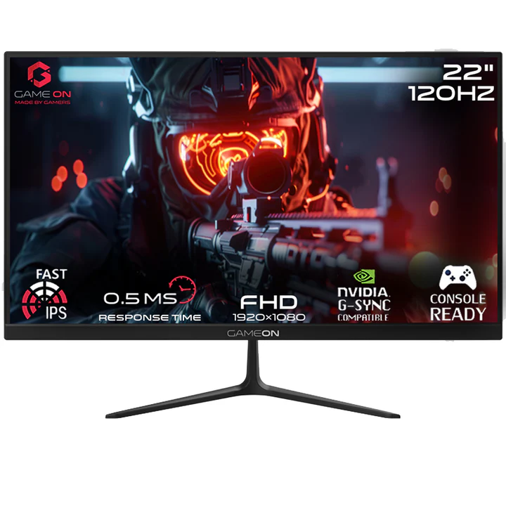[GG2DU] GAMEON GOES22FHD120IPS 22" FHD, 120Hz, MPRT 0.5ms, HDMI 2.1, Fast IPS Gaming Monitor (Support PS5) - Black (مستعمل)