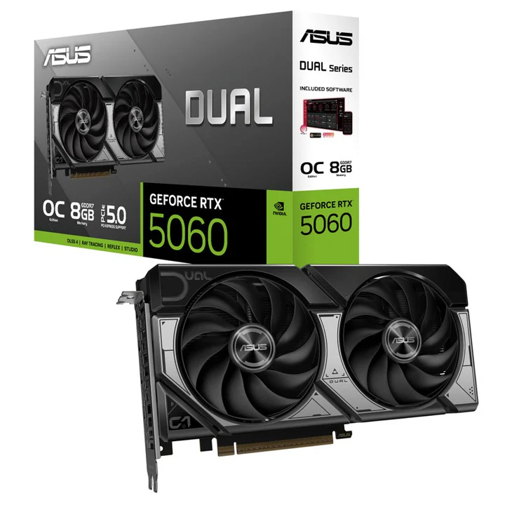 Asus Dual GeForce RTX 5060 8 GB GDDR7 OC Edition Gaming Graphics Card 