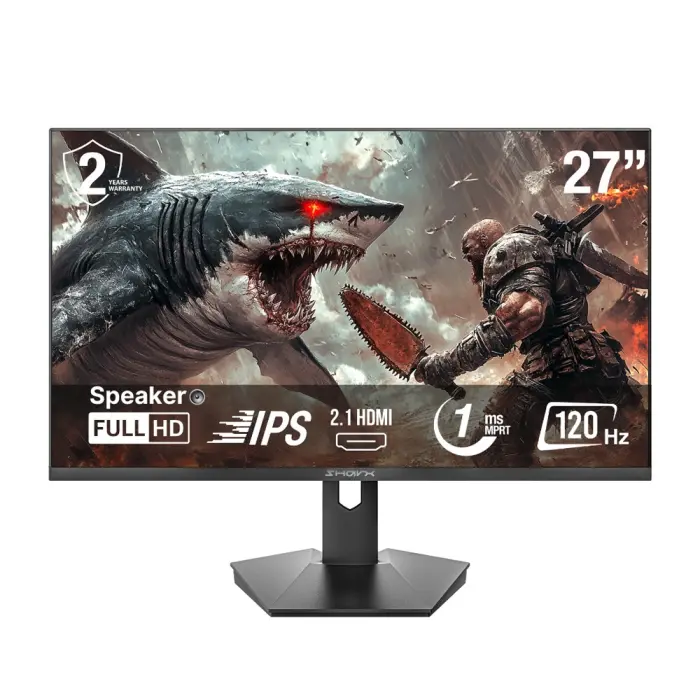 [SJ20N] SharX Jaws 27F120I 27" IPS Panel FHD 120Hz 1ms HDMI 2.1 With AMD FreeSync & Nvidia G-Sync Compatibility Gaming Monitor