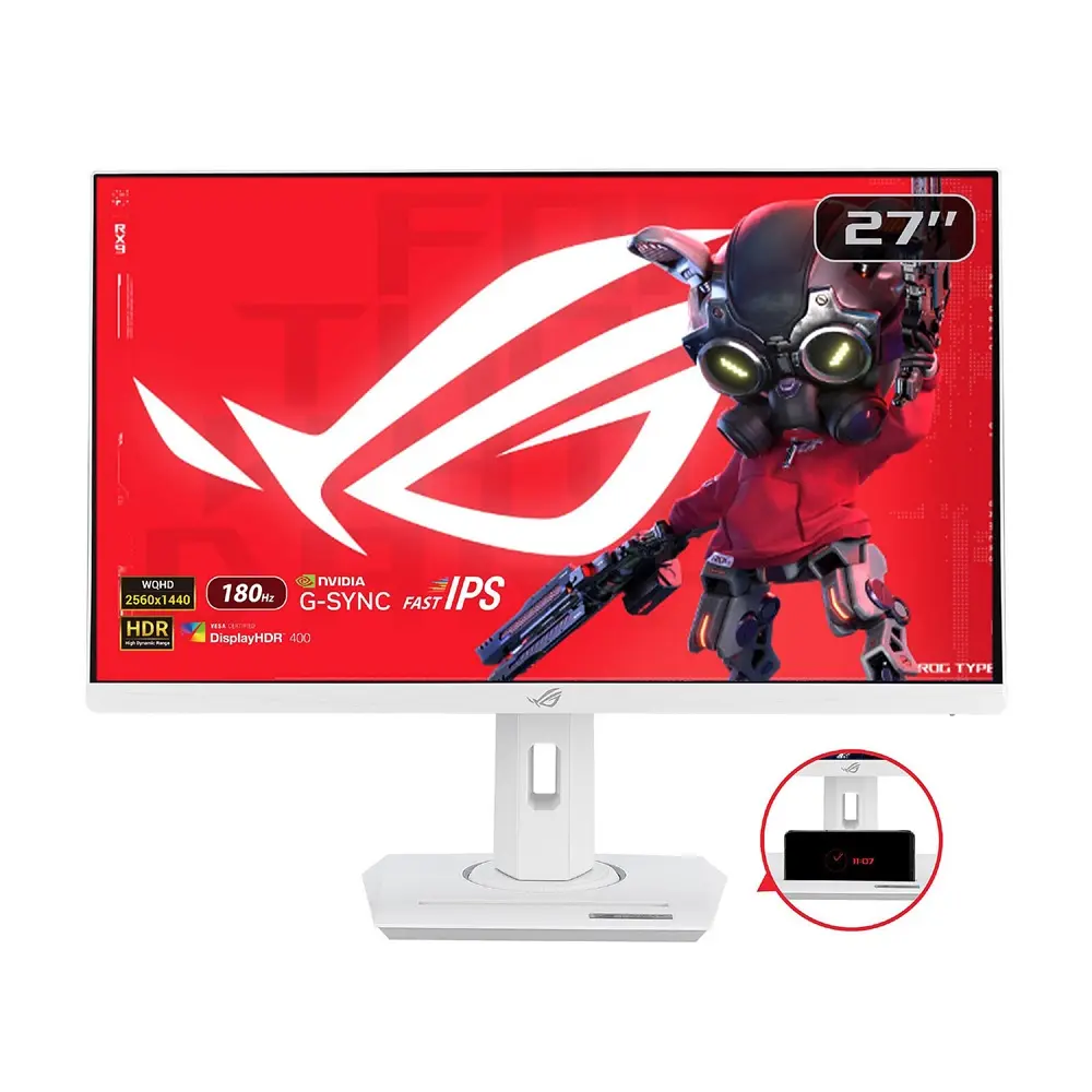 [A2RSU] ASUS 27″ ROG Strix XG27ACS-W 2K 180Hz Fast IPS HDR400 USB-C Gaming Monitor, White (مستعمل)