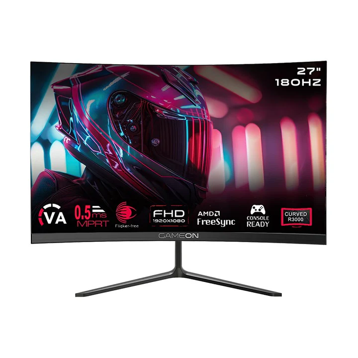 GAMEON GOC27F180VA 27" FHD, 180 Hz, MPRT 0.5 ms, HDMI 2.1, VA PANEL Curved Gaming Monitor
