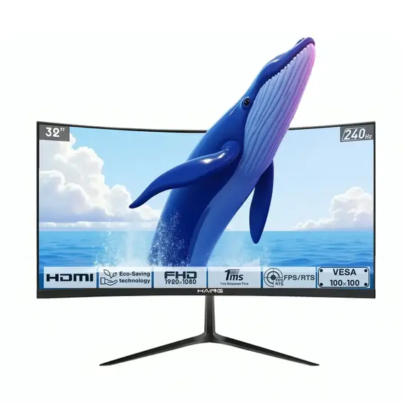 [HGM0U] HAING Gaming Monitor | 32" Curved | HDMI 2.1 | FHD | 240Hz | 1ms (Used)