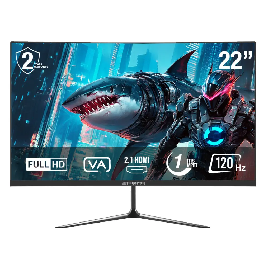 [S2J3U] Sharx 22″ JAWS 22F120V 120Hz 1ms HDMI 2.1 VA FHD Speaker Gaming Monitor (Used)