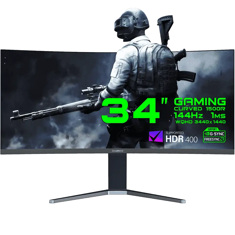GameMax GMX34CKXQ,UltraWide QHD Panel Computer Monitor, 3440 x 1440p Resolution, Immerse yourself in a fabulous gaming experience