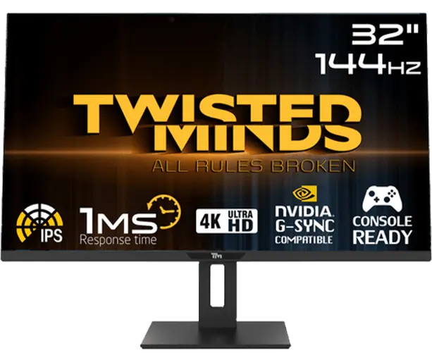 [TM4UU] Twisted Minds 4k UHD 32'', 144Hz, 1ms, HDMI 2.1 Gaming Monitor TM32DUI (مستعمل)