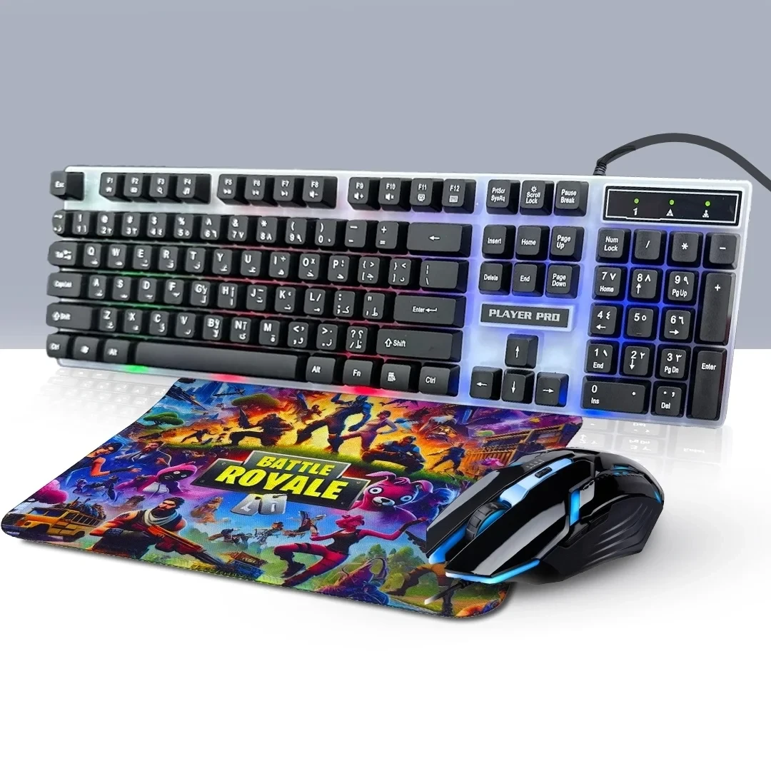 [3WGSN] 3-in-1 Wired Gaming Set: Keyboard, Mouse, and Mousepad (K9)