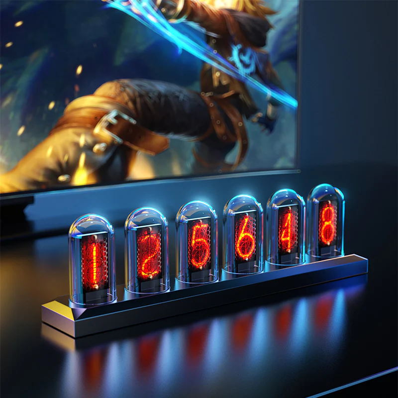 [INTCN] IPSTUBE Nixie tube clock, IPS color screen, digital clock, DIY analog digital tube clock